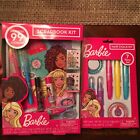 Partia Barbie: zestaw zeszytów + zestaw kredy do włosów nowy zapieczętowany 99 naklejek 5 chalk do włosów