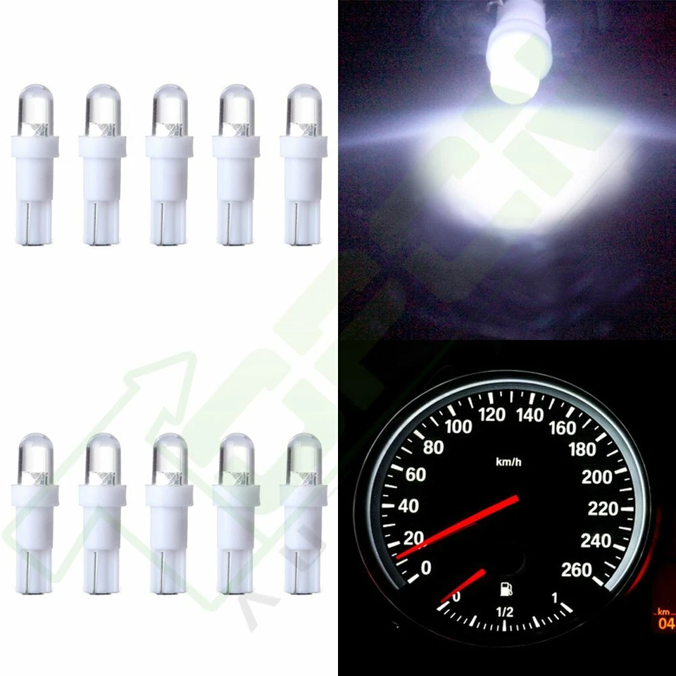 10X T5 Instrument Cluster Panel Gauge Dash LED bulbs light 74 70 37 2721 white - Image 1 of 4