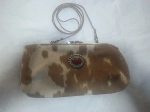 Small BoHo Design Faux Fur Clutch Crossbody purse bag - Bild 1 von 6