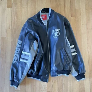 Vintage Oakland Raiders Bomberjacke Satin. Gr. L seltene Streifen - Bild 1 von 4