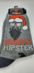Bottoms Out Hipster Santa Socks one size lumberjack socks funny gag joke santa - Picture 1 of 12