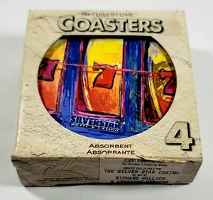 The Silver Star Casino NEW IN BOX Nature Stone 4 Coasters by Richard Wallich - Picture 1 of 7