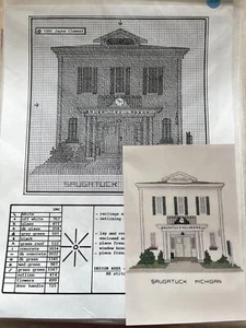 Saugatuck Village Hall Michigan Cross Stitch Pattern - Picture 1 of 1