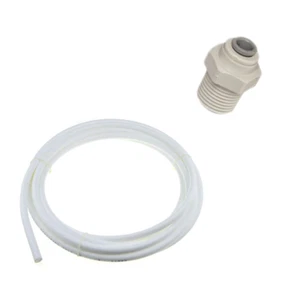 Hommix 1/2" BSP Außengewinde auf 1/4" Push Fit Adapter und 1 Meter 1/4" weiß Rohrpackung - Bild 1 von 1