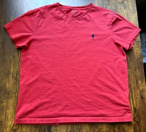Polo Ralph Lauren Red T Shirt Sz Large Men Short Sleeve Embroidered Logo Pony - Picture 1 of 8