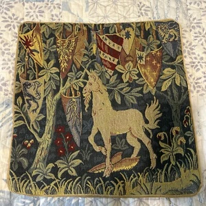 Licorne Heraldique French Tapestry Cushion by William Morris 16.5 X 16.5 Inch - Picture 1 of 3