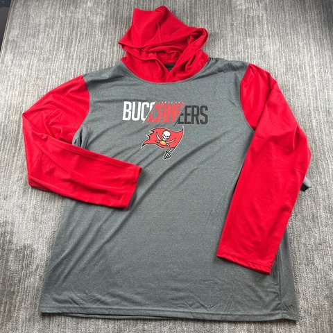 New Tampa Bay Buccaneers Sweater Adult 2XL XXL Gray Red NFL Football Hoodie Mens Cover