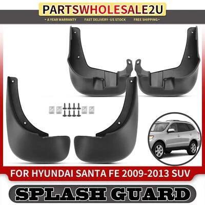 4x guardabarros delanteros y traseros protectores contra salpicaduras para Hyundai Santa Fe 2009 2010 2011-2013 Foto 1 de 4
