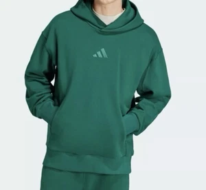 adidas Original men ALL SZN Fleece Hoodie Sz L Green - Picture 1 of 5