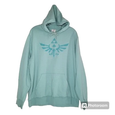 Nintendo Adult XL Legend Of Zelda Triforce Pull Over Sudadera con Capucha Verde Foto 1 de 4