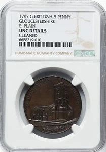 Great Britain - 1797 Gloucester Penny Token - NGC UNC Details - BEAUTIFUL COLOR! - Picture 1 of 2