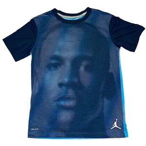 Nike Air Jordan Jumpman Dri-Fit Blue Graphic Tee Top Boy’s Sz L (12-13 Yrs) - Picture 1 of 8