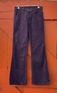 Vintage 70’s Levi’s Dark Purple Corduroy Flared Trousers W28” L29” - Picture 1 of 6