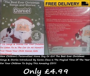 New Children's Personalised Boy/Girl Named Best Ever Christmas Song & Stories CD - Picture 1 of 48