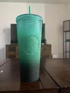 Starbucks 2022 Waxberry Mint Green Ombré Gradient Studded 24oz Venti Tumbler New - Picture 1 of 3