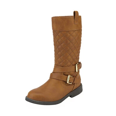 Botas de inverno meninas crianças altura do joelho botas de equitação fivela zíper tamanho 8T-6 - Imagem 1 de 4