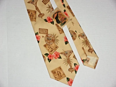 Tommy Bahama Corbata 100% Seda Flor Tropical, Martini, Sirena Foto 1 de 3