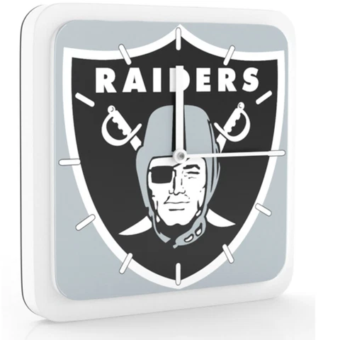 NFL Oakland Raiders Home Office Room Decor Wall Desk Clock Magnet 6"x6" Cover