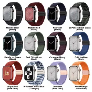 Braided Magnetic Elastic Loop Band for Apple Watch Adjustable Strap For iWatch - Picture 1 of 18