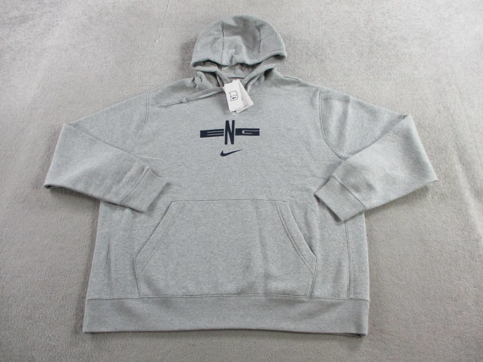 England National Hoodie Mens XL Gray Nike Sweatshirt Fleece Soccer Pullover Logo - Image 1 of 4
