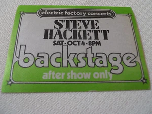 Steve Hackett - Tower Theater 1980 - backstage after show only pass satin - Picture 1 of 1