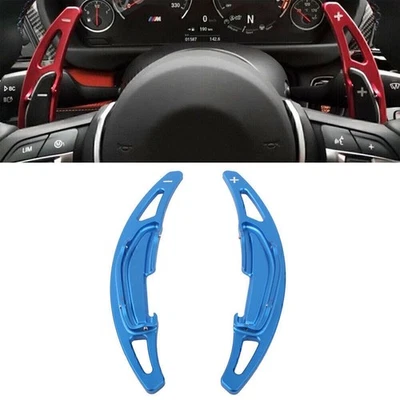 2pcs Shift Paddle Shifter Extension for BMW M2 F87 2016-17/X5 F85 2016-2017 Blue - Image 1 of 4