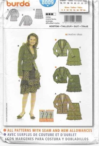 B239 BURDA 8009: JACKET & SKIRT SIZE 6-20 SEWING PATTERN - Picture 1 of 2