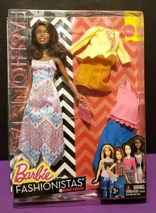 Barbie afroamericana fashionistas #45 alta frangia boho bambola Barbie incompleta - Foto 1 di 19