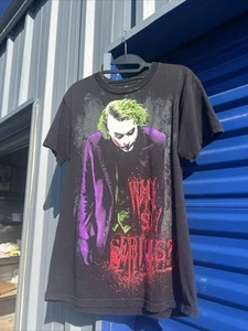 Rara maglietta vintage Batman il cavaliere oscuro Heath Ledger Joker Why So Serious 2008 M - Foto 1 di 1