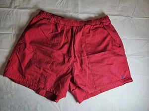 POLO by RALPH LAUREN Men Size L Vintage Red Cotton Logo Shorts-USA - Picture 1 of 5