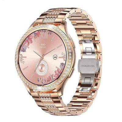 Damen Bluetooth-Anruf Smartwatch Herzfrequenz Blutdruck Monitor IP67 Wasserdicht - Bild 1 von 4