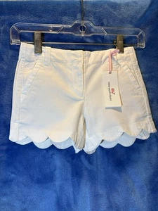 Vineyard Vines Girls Scallop Everyday Shorts White Sz 6 NWT - Picture 1 of 7