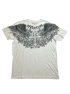 T-shirt Y2K Affliction taglia XXL teschi ali arte gotica croce - Foto 1 di 4