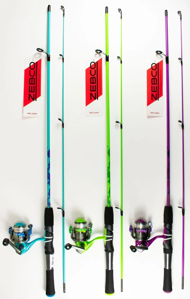 (LOT OF 3) ZEBCO SPLASH SPLUL562ULB 5'6" ULTRA LIGHT 2PC SPINNING COMBO 21-37789 - Image 1 of 1