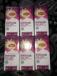6x Lipton Energize Earl Grey Black Tea 28 Bags (Pack of 6) - Picture 1 of 1