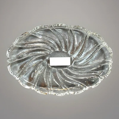 Prato doce de cristal Mikasa oval hortelã-pimenta transparente redemoinho festa de Natal fantasia - Imagem 1 de 4