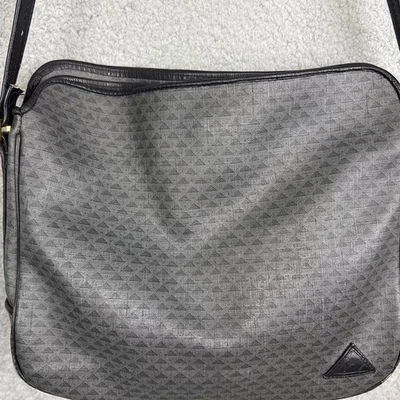 Cartera Bandolera Vintage Años 80 Liz Claiborne Signature Gris Negro Monograma Retro Foto 1 de 4