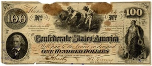 1862 $100 Richmond, VA Confederate States of America Note Fr.#T41 - Picture 1 of 2
