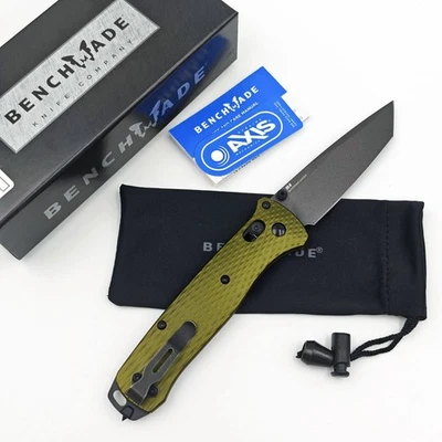 Cuchillo Plegable Benchmade 537GY-1 Rescate Woodland Mango Verde Eje Bloqueo Gota Foto 1 de 4