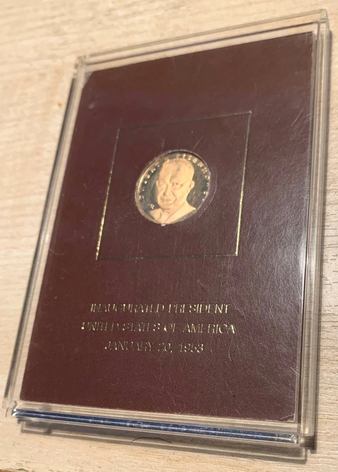 1983 DWIGHT D EISENHOWER LIMITED EDITION .500 GOLD PROOF COIN CASE OF ISSUE - Image 1 of 2