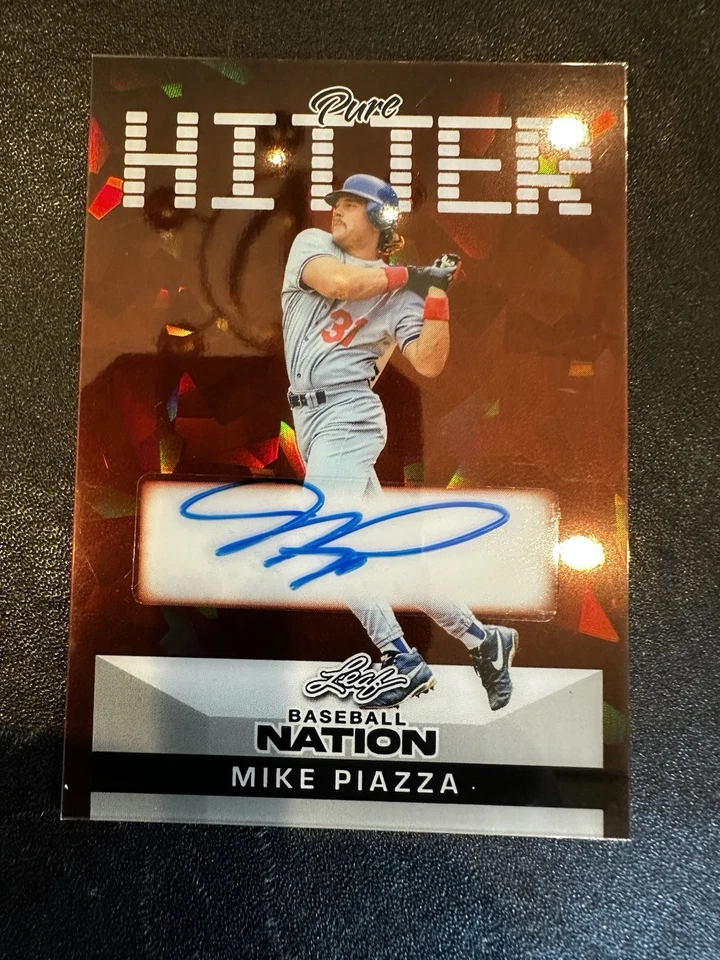 Autógrafo 25 Leaf Baseball Nation Mike Piazza Orange Sparkles #2/3 Dodgers  Foto 1 de 2