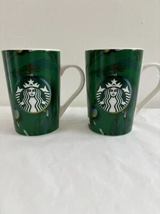 2 Stück Starbucks 11 Oz Kaffeebecher 2020 Weihnachten Urlaub Winter Lichter - Bild 1 von 10