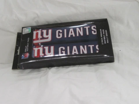 NEW YORK GIANTS RALLY BLUE WHITE  SEAT BELT PADS 9" X 2"  NEW Cover