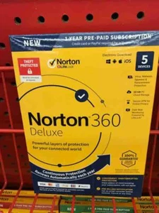 Norton 360 Deluxe - Key Card - 5 Devices - Newest 2025 - Retail - Picture 1 of 1