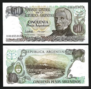 Argentinien 50 Pesos 1983 1985, UNC, P-314r, Ersatz R 00, Suffix A - Bild 1 von 3