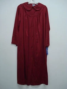 USA Made Nancy King Lingerie Soft Luster Nylon Robe Size 6X Burgundy #674Q - Picture 1 of 2