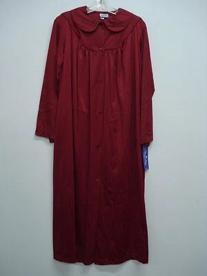 USA Made Nancy King Lingerie Soft Luster Nylon Robe Size 6X Burgundy #674Q - Image 1 of 2