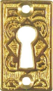 1-3/4"X 1" Victorian Eastlake Style Cast Brass Keyhole Cover - Picture 1 of 1
