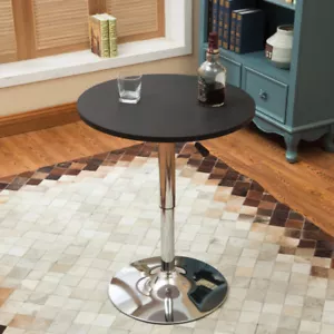 Swivel Counter Height Table Bar Table Adjustable Modern Swivel Round Black - Picture 1 of 9