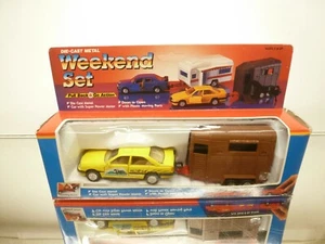 WELLY 9272 OPEL WITH HORSE TRAILER WEEKEND SET -YELLOW L23.0cm - GOOD CONDITION - Imagen 1 de 8